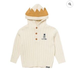 Where the Wild Things Are Cream Hoodie Sweater with Mustard Crown Hood